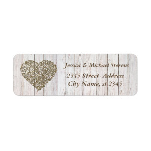 Etiqueta Elegante y moderno bodas vintage de madera abstrac
