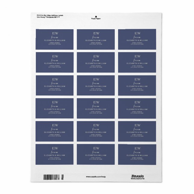 Etiqueta Elegante y sencillo atardecer futuro con Boda mono (Hoja Entera)