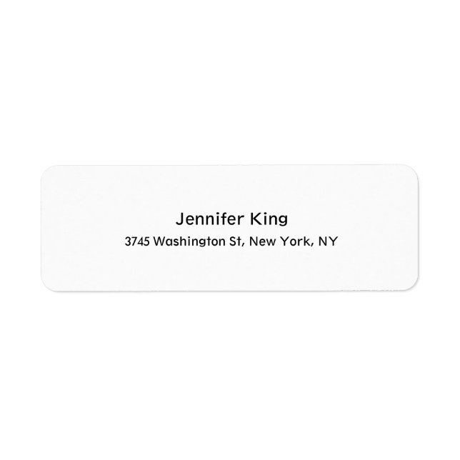 Etiqueta Elegante y simple negro y blanco (Frente)