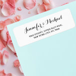 Etiqueta Elegante y simple novia Bodas de Groom Dirección d<br><div class="desc">Cree su propia etiqueta de dirección de retorno en blanco y negro, personalizado, personalizada, sencilla y elegante. Simplemente ingresa los nombres de la novia y el marido y la dirección. Elegantes etiquetas de dirección de retorno para uso en boda, aniversario de matrimonio, cumpleaños, ducha de novia, ducha de bebé, vacaciones...</div>