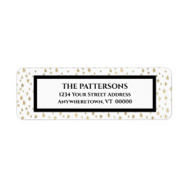 Etiqueta Elegantes estrellas de oro dirección de retorno de
