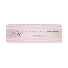 Etiqueta Elegantes franjas rosadas Personalizado rosado tex