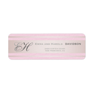 Etiqueta Elegantes franjas rosadas Personalizado rosado tex