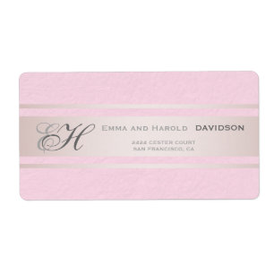 Etiqueta Elegantes franjas rosadas Personalizado rosado tex