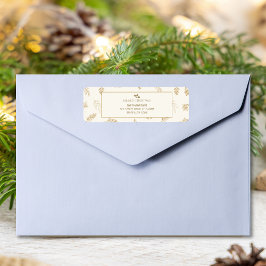 Etiqueta Elegantes hojas de invierno de oro