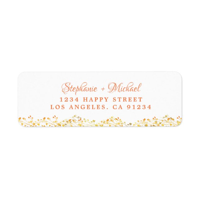 Etiqueta Elegantes hojas de vegetación otoñal botánica (Frente)