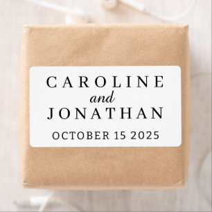 ETIQUETA ELEGANTES MODERNAS BODAS PERSONALIZADAS CON NOMBRE