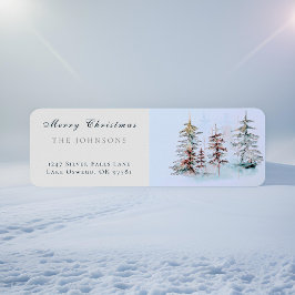 Etiqueta Elegantes Navidades de acuarela Dirección de devol