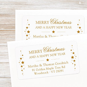 Etiqueta Elegantes Navidades de guiones Gold Stars Direcció