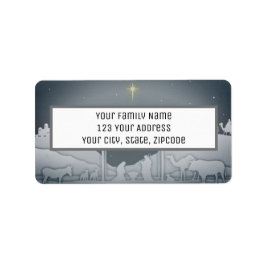 Etiqueta Elegantes Navidades Estrella De Natividad De Belén