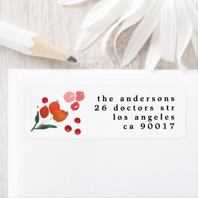 Etiqueta Elegantes Navidades Florals Holiday (In situ)