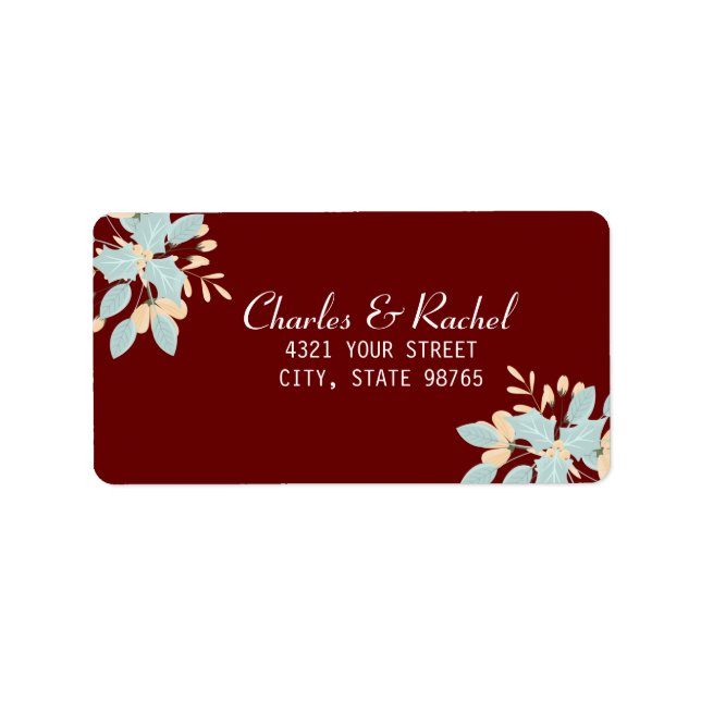 Etiqueta Elegantes Navidades Holly Winter Botanicals (Frente)