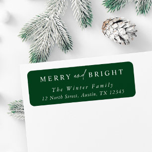 Etiqueta Elegantes Navidades merry y brillantes Dirección d