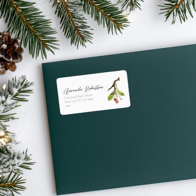 Etiqueta Elegantes Navidades Mistletoe (Subido por el creador)