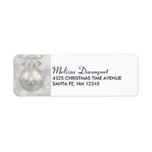 Etiqueta Elegantes Navidades plateados bailan sobre las luc
