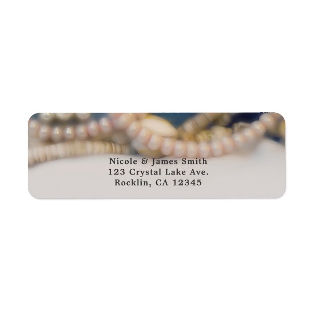 Etiqueta Elegantes Pearls & Sea Shells Beach Wedding (Frente)