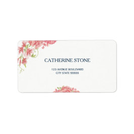 Etiqueta Elegantes peonías florales simples boda de la mari