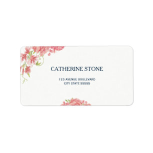 Etiqueta Elegantes peonías florales simples boda de la mari
