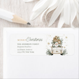 Etiqueta Elegantes regalos de Santa acuarela Navidad 