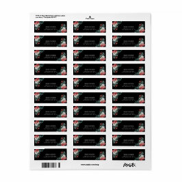 Etiqueta Elegantes Rosas Black Floral Return Adress Label