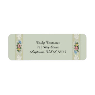 Etiqueta Elegantes Rosas de época