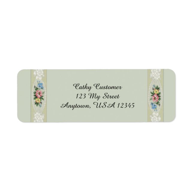 Etiqueta Elegantes Rosas de época (Frente)