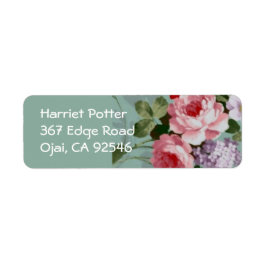 Etiqueta Elegantes rosas rojas rosadas de época