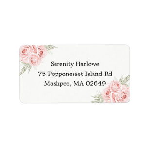 Etiqueta Elegantes Rosas Rosadas Acuarela Floral para Bodas