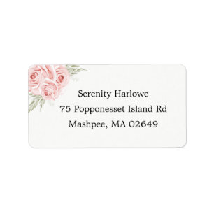 Etiqueta Elegantes Rosas Rosadas Aquarela Floral para Bodas