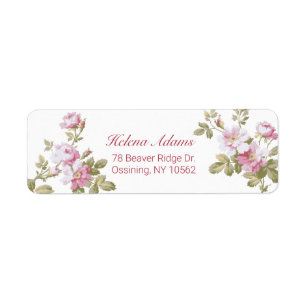 Etiqueta Elegantes rosas rosadas de época