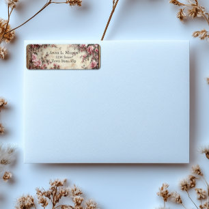 Etiqueta Elegantes rosas rosadas victorianas de época