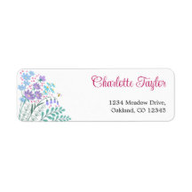 Elegantes Wildflowers Bouquet Return Address Label