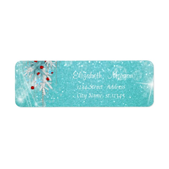 Etiqueta Elegantes y elegantes adornos de Navidad Purpurina (Frente)