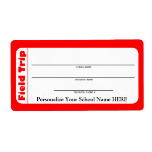 Etiqueta Elementary / Pre-School Child Field Trip Labels