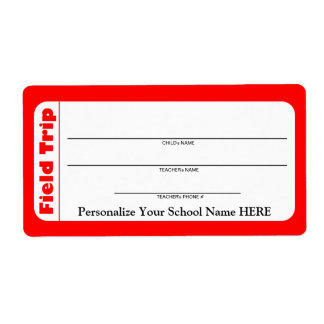 Etiqueta Elementary / Pre-School Child Field Trip Labels