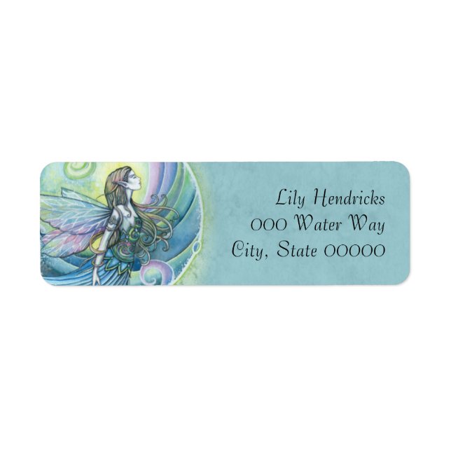 Etiqueta Elemento Agua Fairy Fantasy Art (Frente)