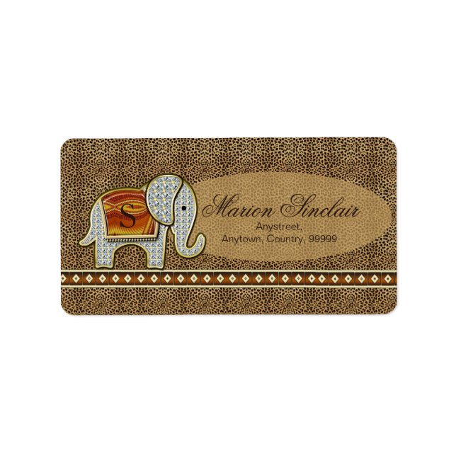 Etiqueta Elephant Walk Monograma Cheetah ID390 (Frente)