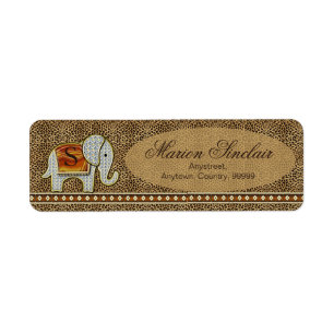 Etiqueta Elephant Walk Monograma Cheetah ID390
