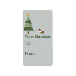 Etiqueta Elf Snail Gift de los navidades