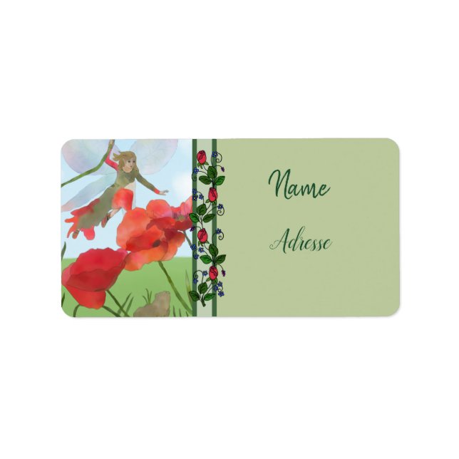 Etiqueta Elfe im Blumenbeet Adressaufkleber (Frente)