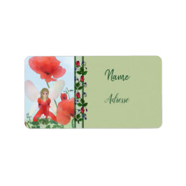 Etiqueta Elfe im Blumenbeet Adressaufkleber