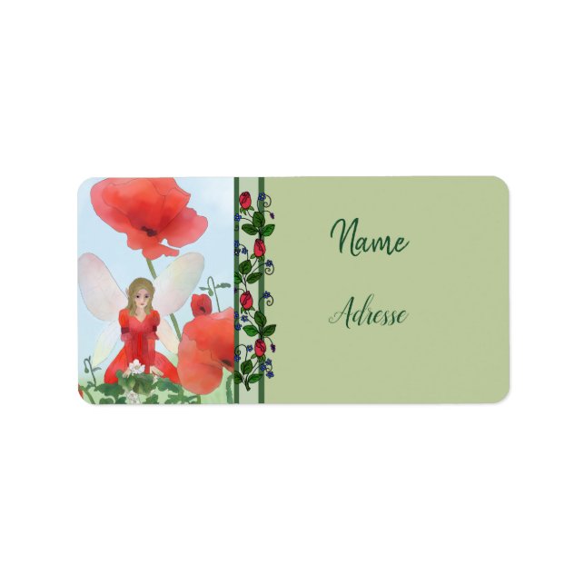 Etiqueta Elfe im Blumenbeet Adressaufkleber (Frente)