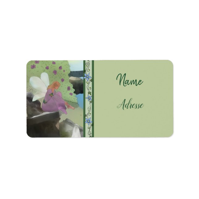 Etiqueta Elfe im Blumenbeet Adressaufkleber (Frente)