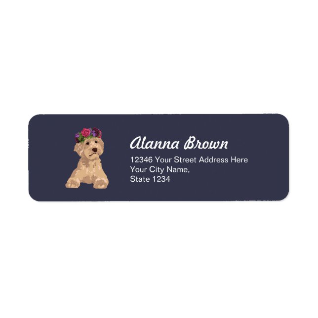 Etiqueta Eli The Sweet Flower Crown Golden Labradoodle (Frente)