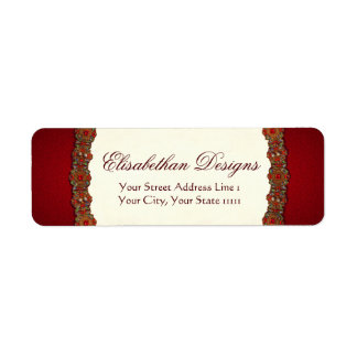 Etiqueta Elizabeth Tudor Damask Jewel Ruby Red