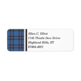 Etiqueta Elliot Clan Blue and Brown Scottish Tartán