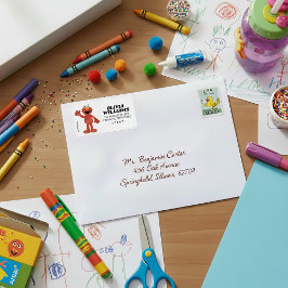 Etiqueta Elmo simple 1er cumpleaños