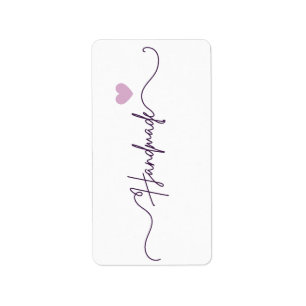 Etiqueta Embalaje Hecho a Mano con Amor Floral para Pequeña