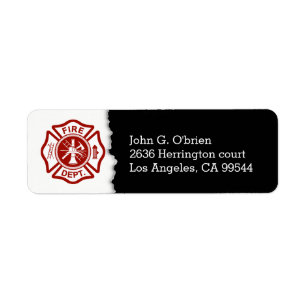 Etiqueta Emblema de bomberos   Dirección de devolución