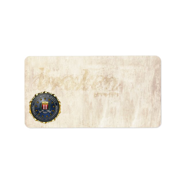 Etiqueta Emblema del FBI (Frente)